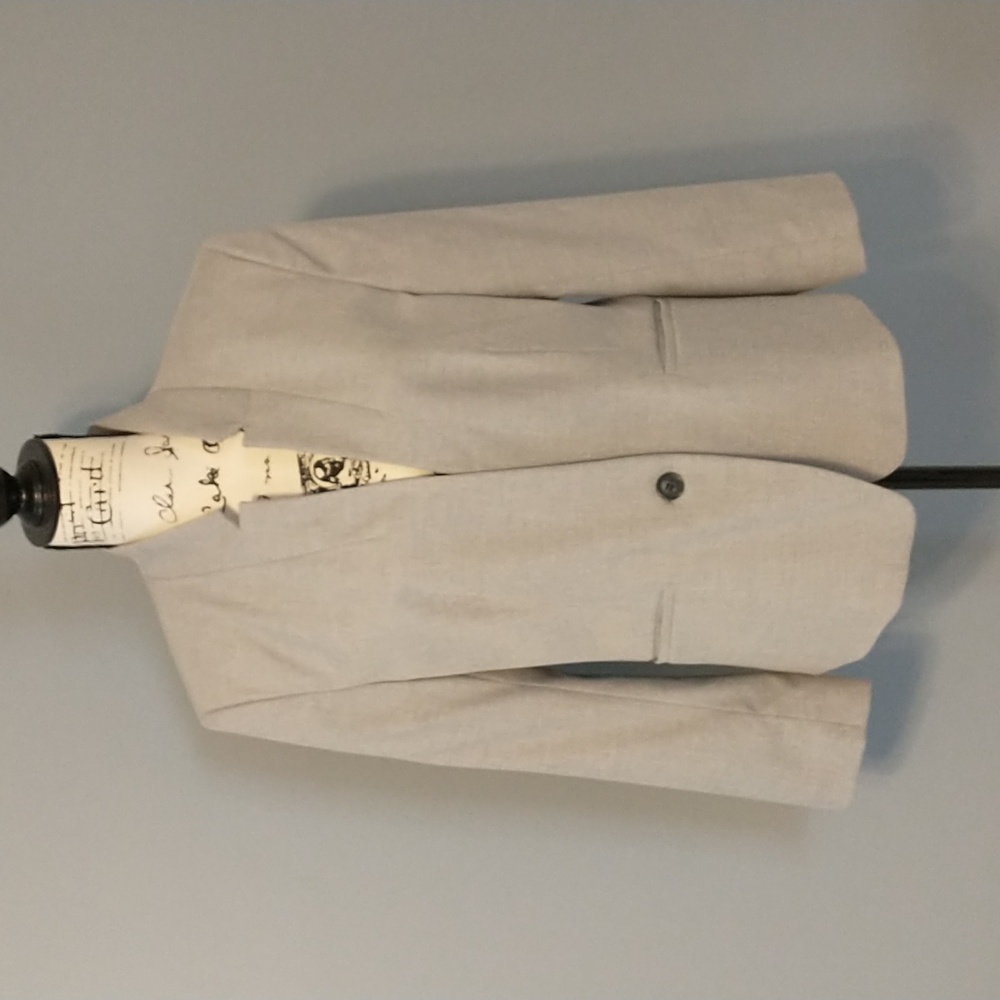 Ann Taylor Factory Light Gray Single-Button Blazer